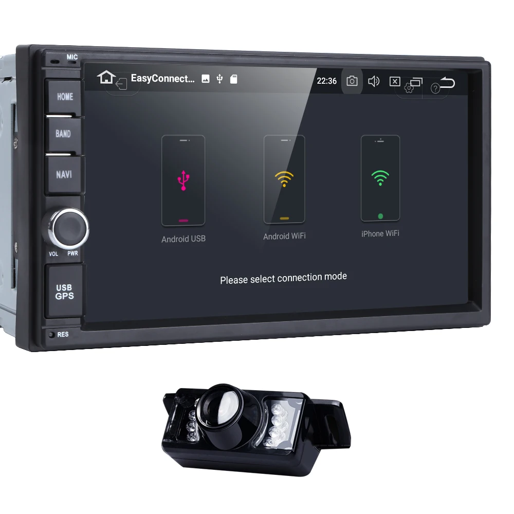 Top Octa Core 7" Android 8.0 4GRAM 32GROM Car NO DVD Radio 2din Universal GPS Navigation Stereo Audio HD1024*600 WIFI DVR OBD Camera 3