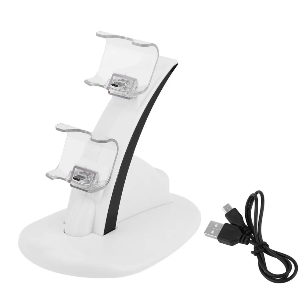 

LED Dual USB Charging Charger Dock Stand Cradle Docking Station for Sony Playstation 4 PS4 Game Gaming Console Controller