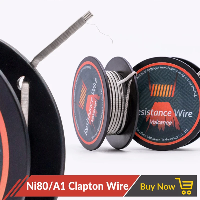 5 метров/рулон катушка Volcanee Alien Clapton A1 Ni80 нихромовый провод для вейпа распылитель