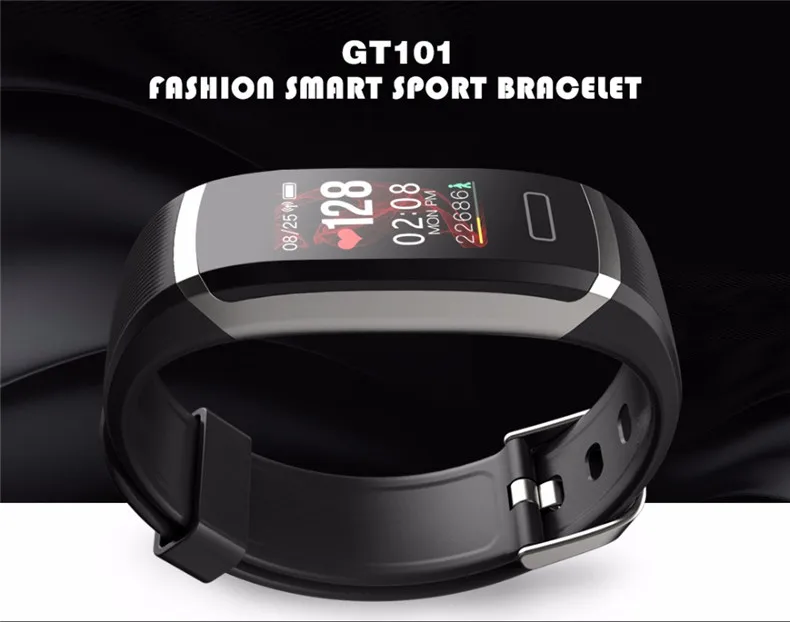 Longet Sport Smart Watch GT101 Waterproof Color Screen Fitness Tracker Heart Rate Monitor Call Reminder Smartwatch Men Women