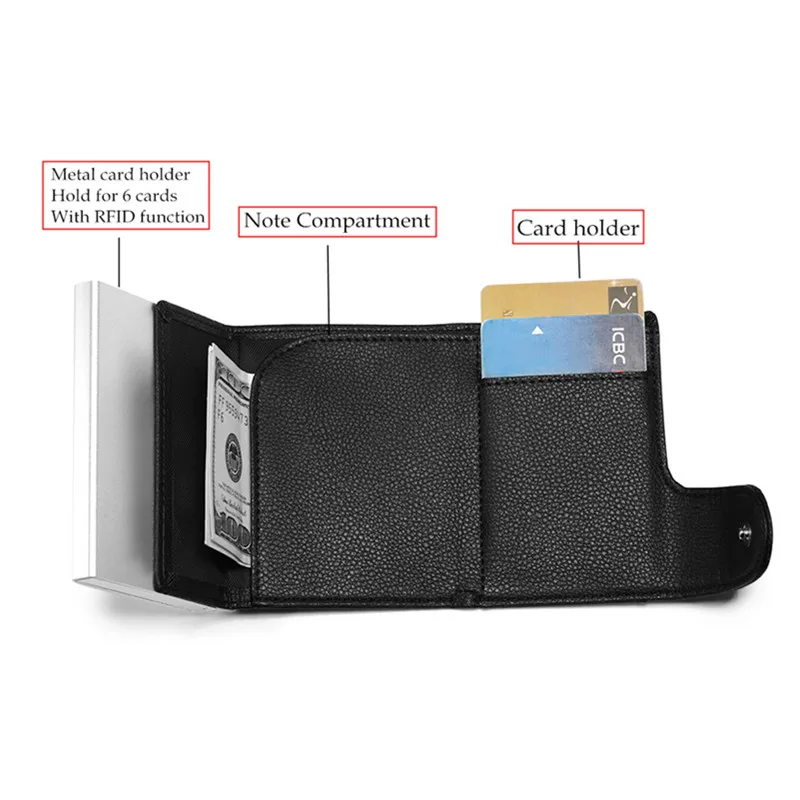 Bycobecy RFID металлический кошелек Противоугонный кошелек чехол для карт Алюминиевый Чехол для кредитных карт стиль унисекс бизнес держатель для карт