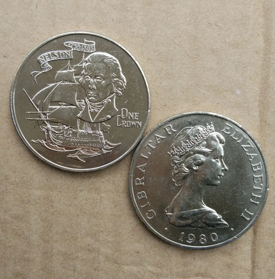 Gibraltar 1 Crown Queen Coin Commonwealth Country Coins collection World 100% Real and Original used coins old | Дом и сад