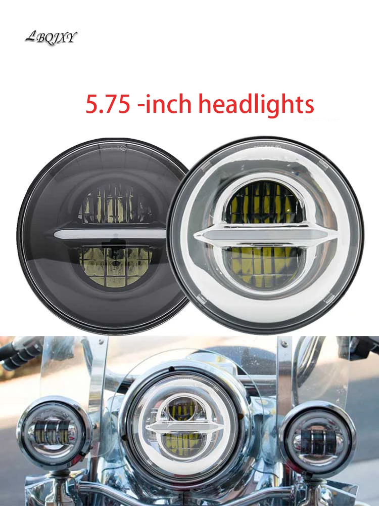 5 3/4 &quotHalo Angel Eye Круглая Хромированная фара для мотоцикла Sportster 883 72 48 черный мотор 75