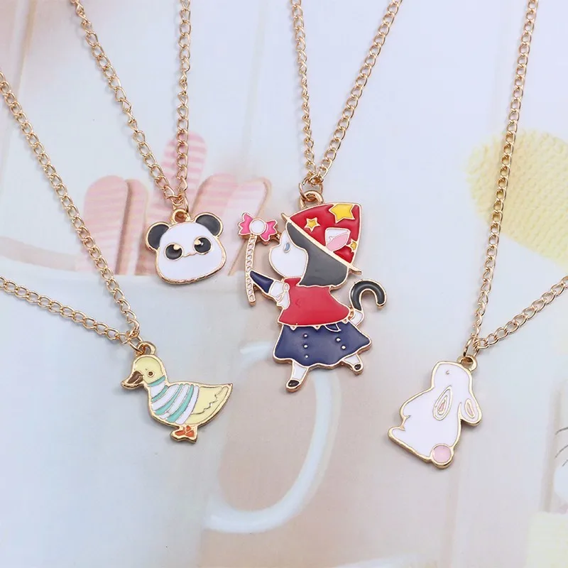 Cute-Animal-Necklace-For-Women-Kawaii-Rabbit-Bunny-Pendant-For-Girls-Colorful-Cartoon-Anime-Duck-Panda (1)
