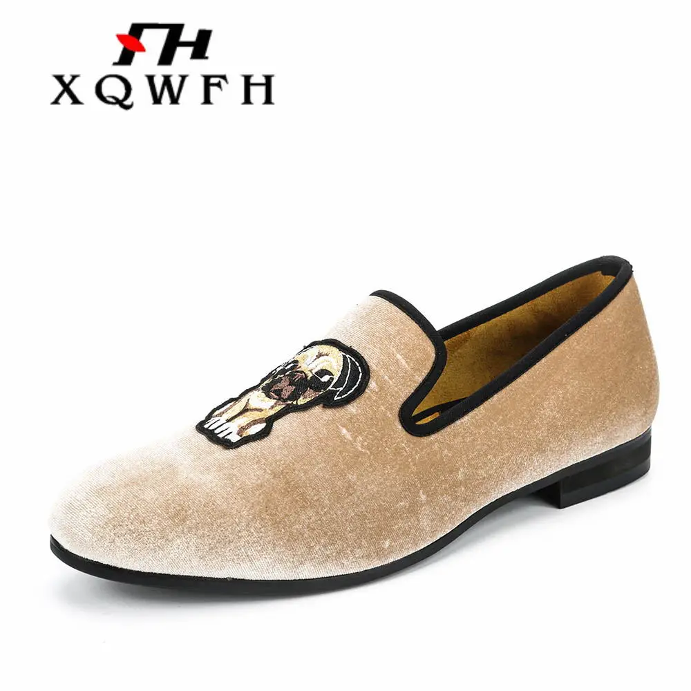 XQWFH 2018 новые стильные мужские бархатные Лоферы Модные Мужские модельные туфли с