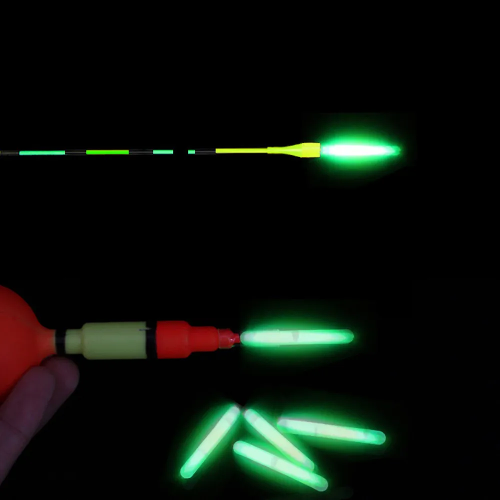 10Pcs Fishing Fluorescent Lightstick Light Night Float Clip On Dark