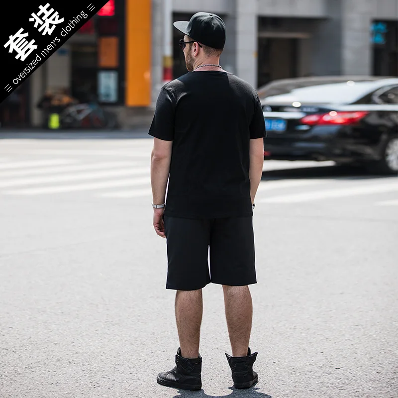 Принт Дракон dropTracksuit для мужчин спортивный костюм Лето 2 шт. комплект в полоску футболки+ шорты Camisetas Hombre повседневное Мода 6XL