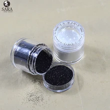 1 коробка 10 г банка блестящие украшения для ногтей Блестящий черный/белый порошок для дизайна ногтей пылевые наконечники для украшения ногтей инструменты для рукоделия SA26, 48