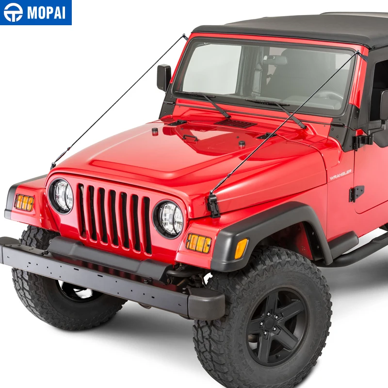 MOPAI защитные оправы для Jeep Wrangler TJ 1997 2006 капот защелка препятствия устранение