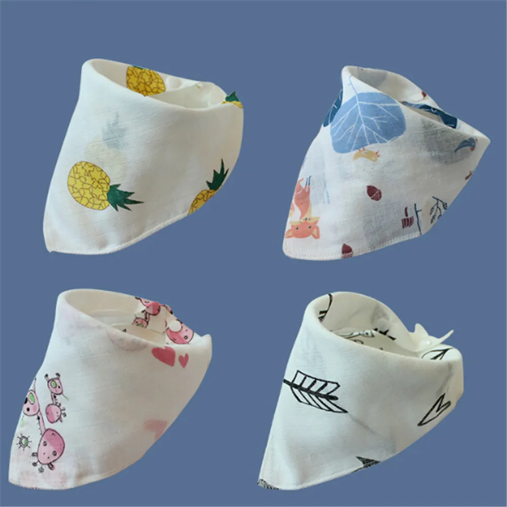 EHBqna Feeding Burp Cloth Cartoon Print Bandana Bibs Cotton Baby Stuff Cloth Summer Accessories Boys Girls Party Gift Decor