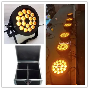 

4pcs/lot with flight case high power par led rgbwa 18x15w led waterproof slim par led flat par uplights