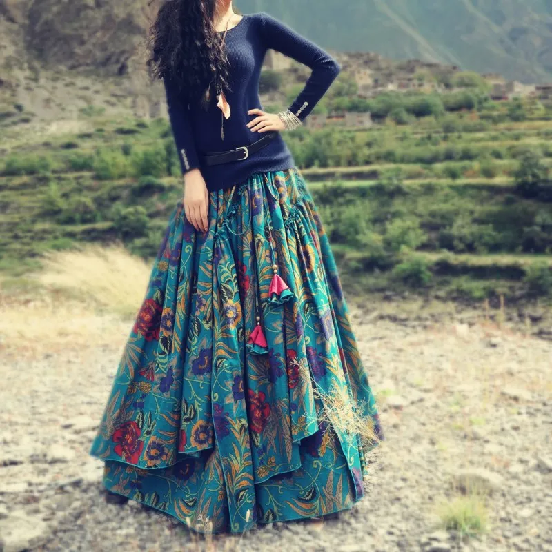 Compare Prices on Floral Print Skirt Long Floor Length- Online ... Compare Prices on Floral Print Skirt Long Floor Length- Online ...