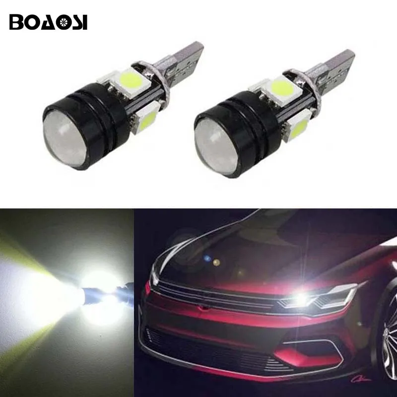 BOAOSI 2x T10 LED Error Free Eyebrow Eyelid Light Bulb For VW Golf 5 Polo Jetta Bora Passat CC B7 Tiguan Touareg Scirocco Eos источник света для авто eco fri led 2 x canbus t10 w5w samsung 5630 smd vw golf 5 6 jetta 3c passat cc b7 tiguan bmw benz audi