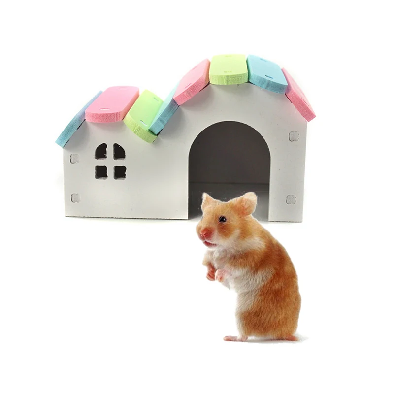 

Pet Castle Self Assembly Pet House Hamsters Nest House Loft Bed Cage Nest