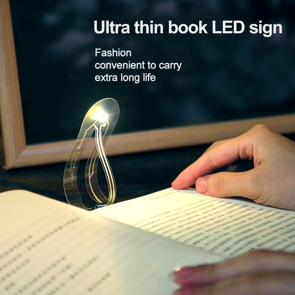 Портативный Мини светодиодный свет ночи клип книги свет ультра-тонкий закладки свет студент глаз настольная лампа