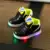 Com Luz Monstro Dos Desenhos Animados Das Meninas Dos Meninos da Criança Sapatos Casuais Primavera LED Flash Botas Sneakers Crianças Luminosas Sapatos de Desporto Do Bebê