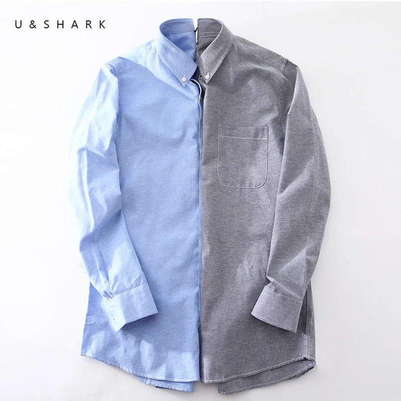 Мужская хлопковая рубашка из ткани Оксфорд с длинным рукавом|shirt male|oxford shirtcotton oxford