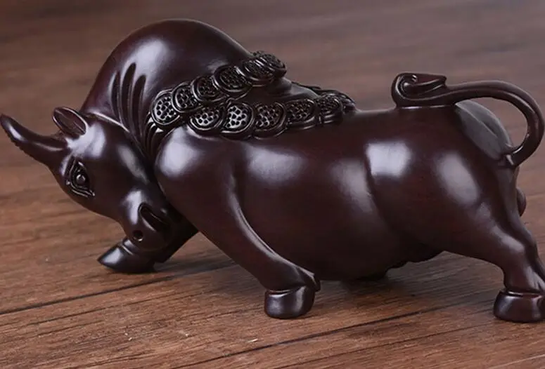 

20CM wood carving handicraft decoration home of cattle