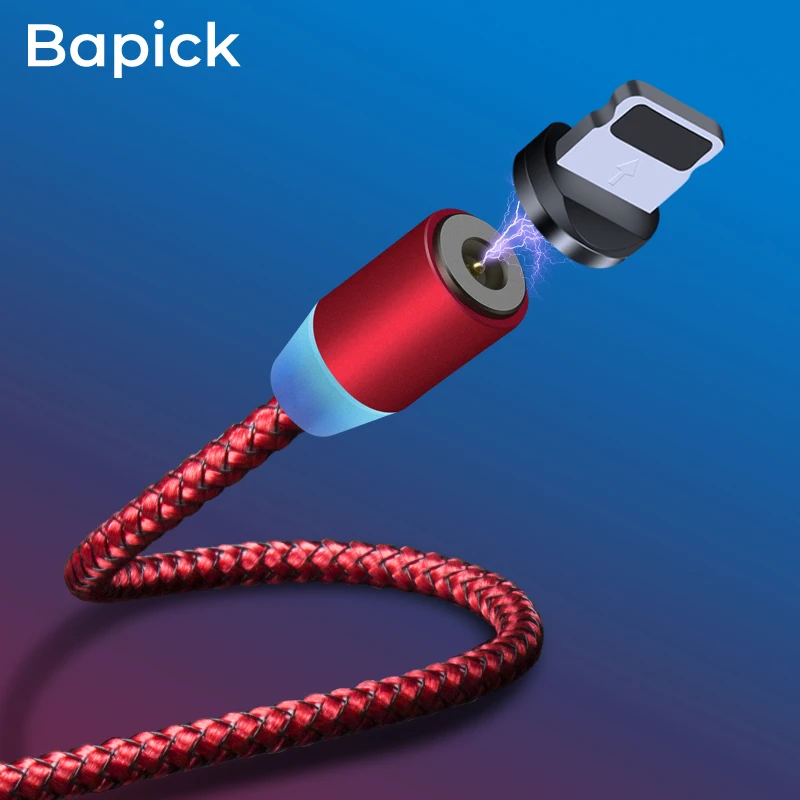 Bapick LED Магнитный кабель USB Зарядка Micro Type C зарядное устройство для Iphone Samsung S9 Xiaomi 1m
