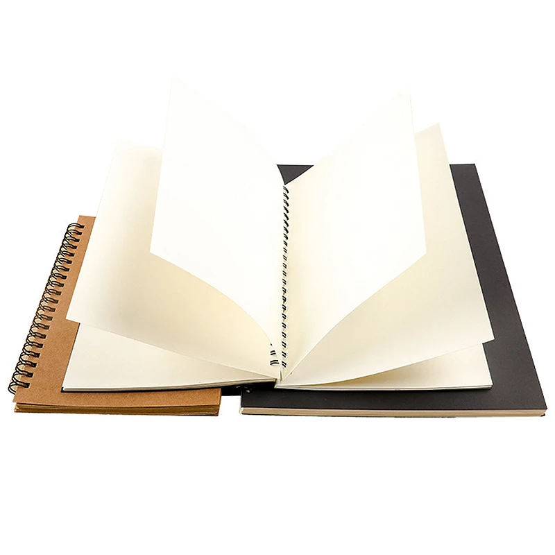 CXZY A5 черная пустая спиральная бумага для ноутбука крафт винтажная Книга sketchbook