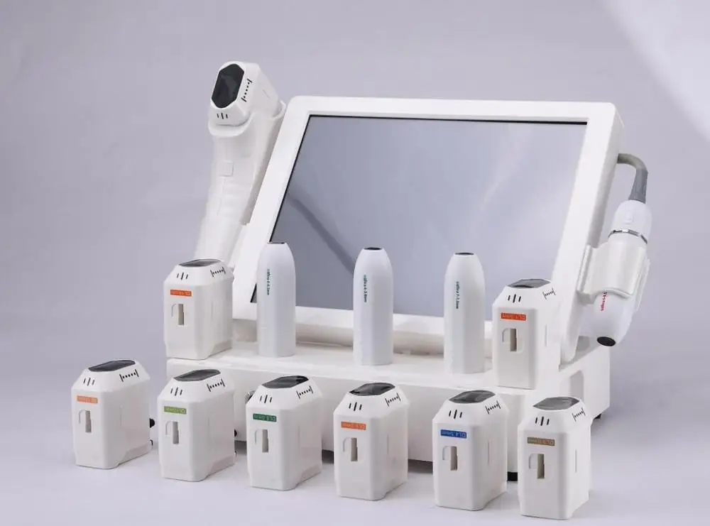 

free shipping Hot sale Anti-Puffiness Face Lift for home clinic Skin Tightening/wrinkle removal 10 cartridges Ultrasonic machine