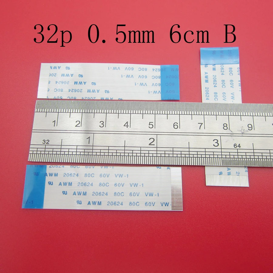 

50-1000PCS 32 pin pitch 0.5mm length 60mmB type opposite direction/ FPC FFC flexible flat cable line AWM 20624 80C 60V