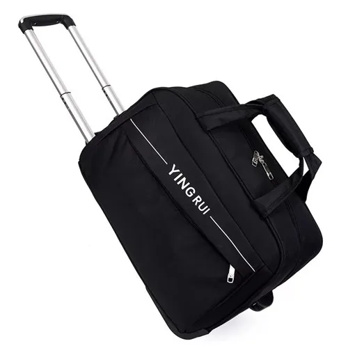 KLQDZMS модные Оксфордские дорожные сумки на колесиках для мужчин и женщин, водонепроницаемые сумки на колесиках - Цвет: black