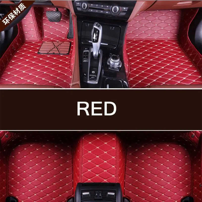 Кожаные автомобильные коврики подходят для Toyota Rav4 2009- 2018s все модели черный красный пылезащитный легко моющийся коврик