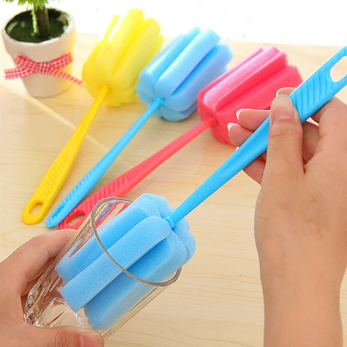 

New Arrival 1 Pc Sponge Brush Milk Bottle Cup Glass Washing Cleaning Kitchen Cleaner Tool BHYV