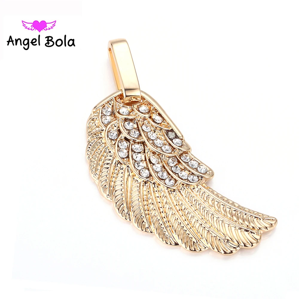 

Pryme Angel Bola Uno de 50 Lucky Inlaid crystal Angel Wings DIY Jewelry Pendants Necklaces Cage Parts P003