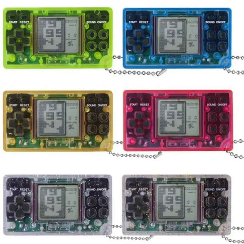 

Mini Transparent Handheld Game for Tetris Racing Car Puzzle Game Kids Toy Handheld Games Bag Pendant Gift