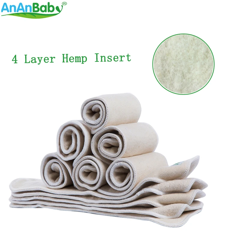 Hemp Inserts 4 Layers Reusable Insert Liner Fit Baby Cloth Diaper Babies Nappy Size 14x35CM | Мать и ребенок
