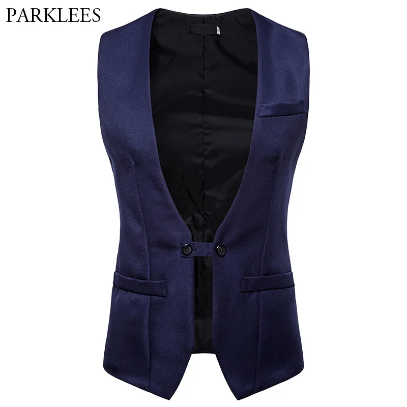 

Mens Slim Fit Double Breasted Suit Vest 2018 Autumn New Sleeveless Vest Waistcoat Men Wedding Groom Tuxedo Vests Chaleco Hombre