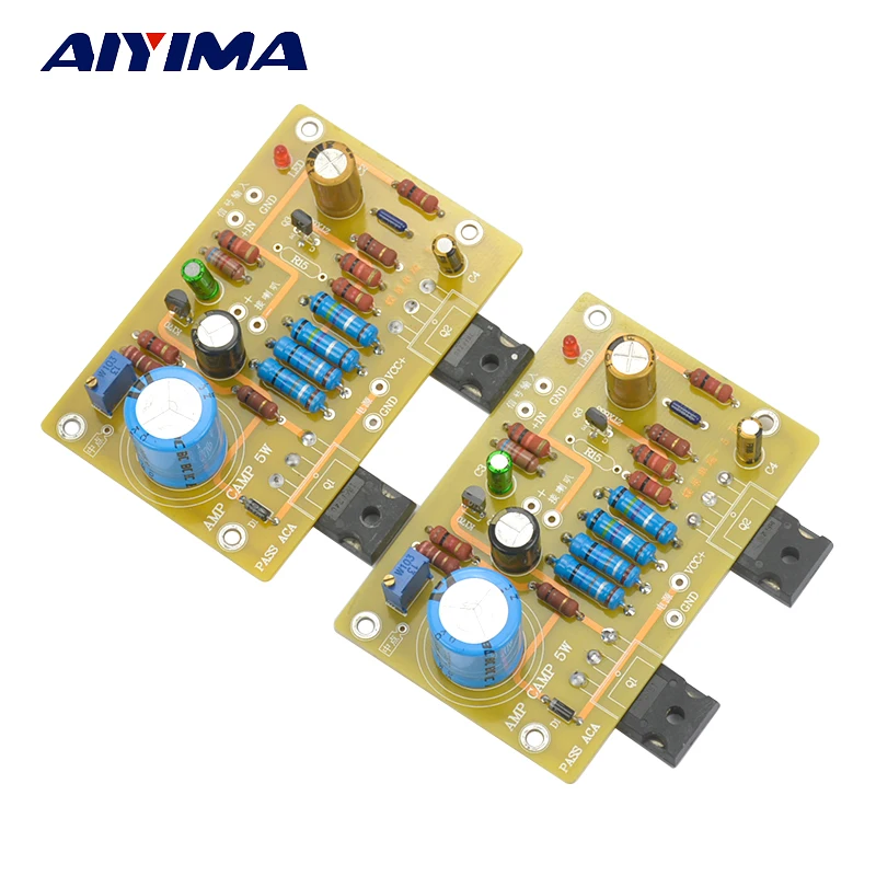 Aiyima 2PC Audio Amplifier PASS ACA 5W Single DC Power Supply Class A Double Channel Gold