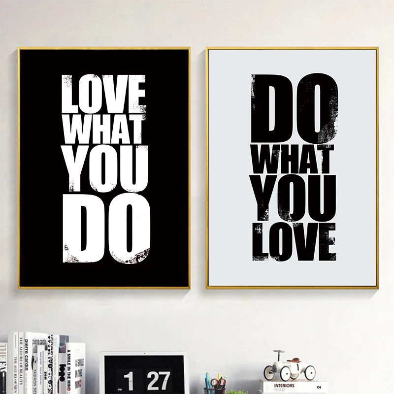 Плакаты и принты Love What You Do Wall Art вдохновляющие офисные холщовые картины настенные картины для кабинета украшения дома