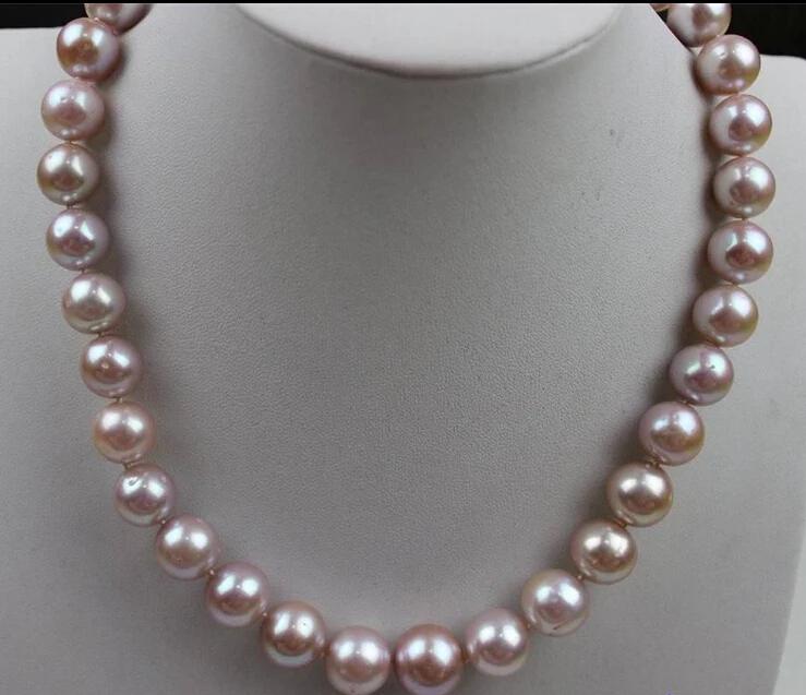 

Natural purple Freshwater pearl chain necklace 9-10mm 45cm