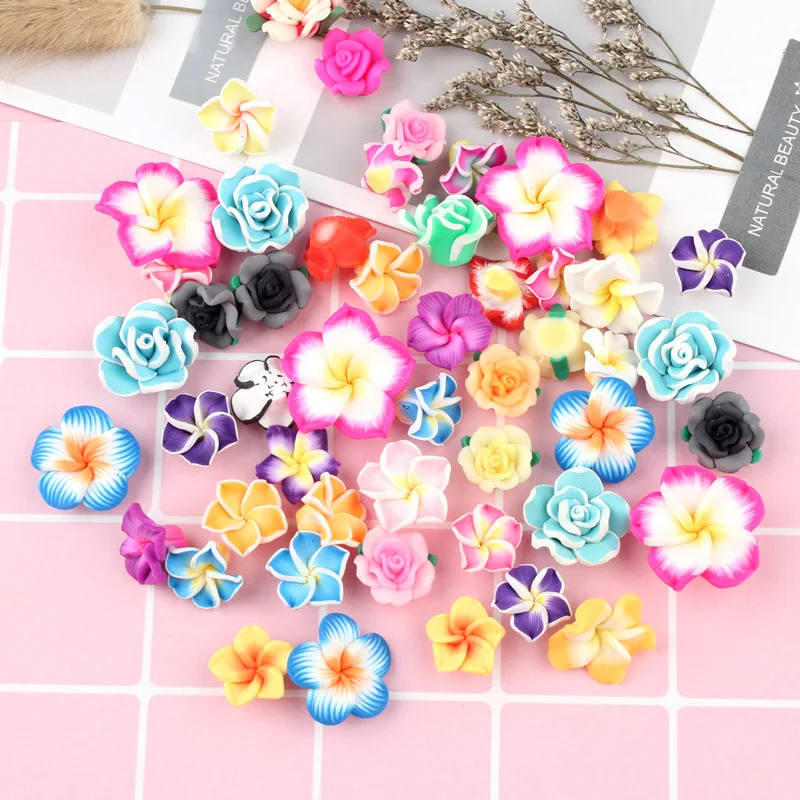 Margherita Rose 25 Fait Main Argile Polymère Fimo floral perles
