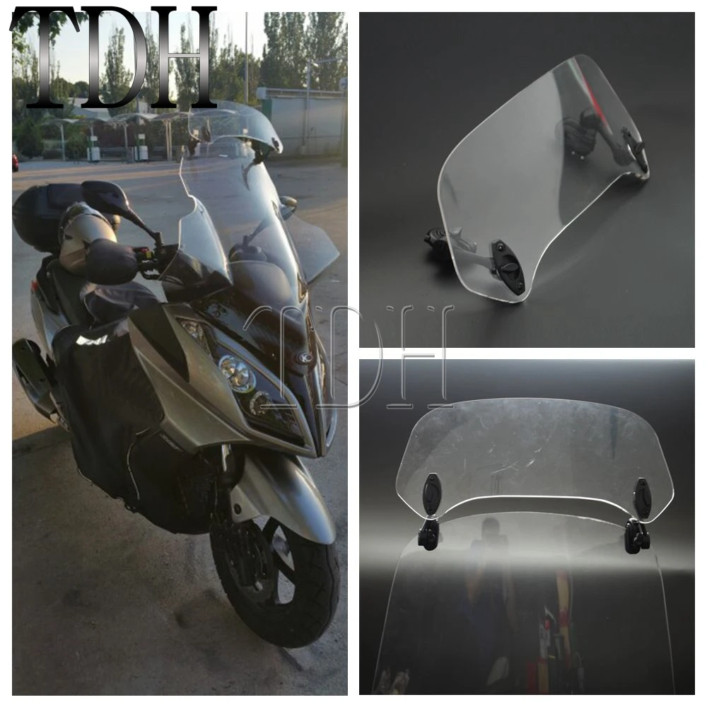 

Motorcycle Adjustable Clip On Screen Extension Windscreen Windshield Spoiler Air Deflector For Honda BMW F800 R1200GS Yamaha