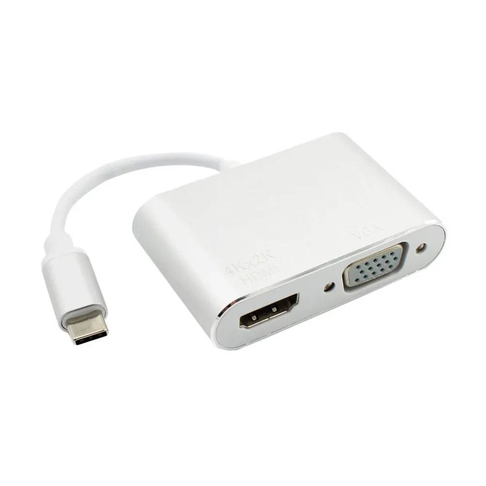 USB-C 3,1 Тип C к адаптер HDMI VGA для HDTV для Macbook прочный USB-C конвертер для ноутбука портативные Запасные детали для ноутбуков
