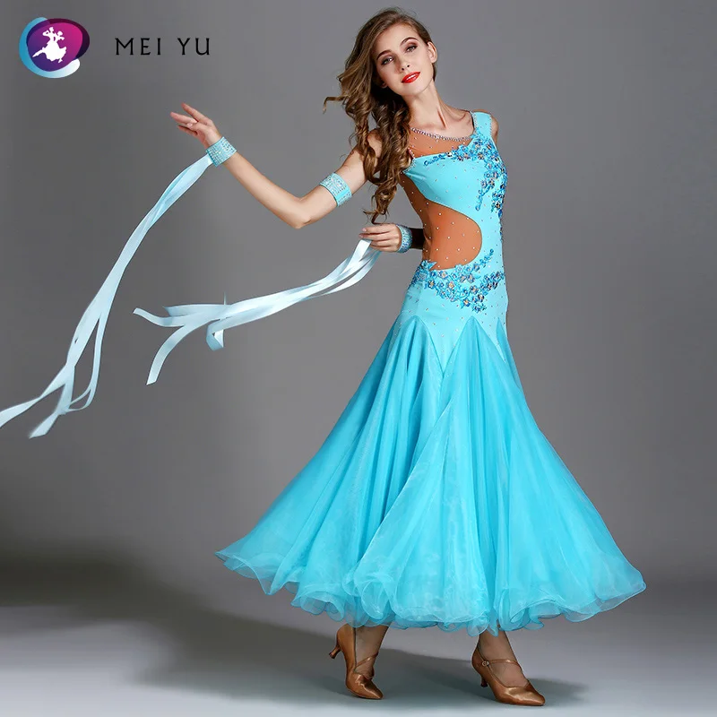 Мэй YU MY794 современный танцевальный костюм для женщин леди взрослый вальцинг Танго горный хрусталь танцевальное Платье Бальный костюм вечернее платье