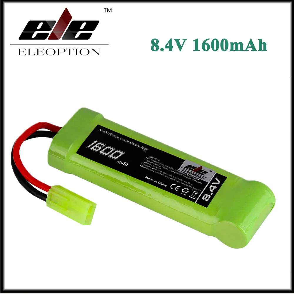 

Eleoption 8.4V 1600mAh Ni-MH Flat Battery Pack with Mini Tamiya Female Connector Assembled with 16G Wire