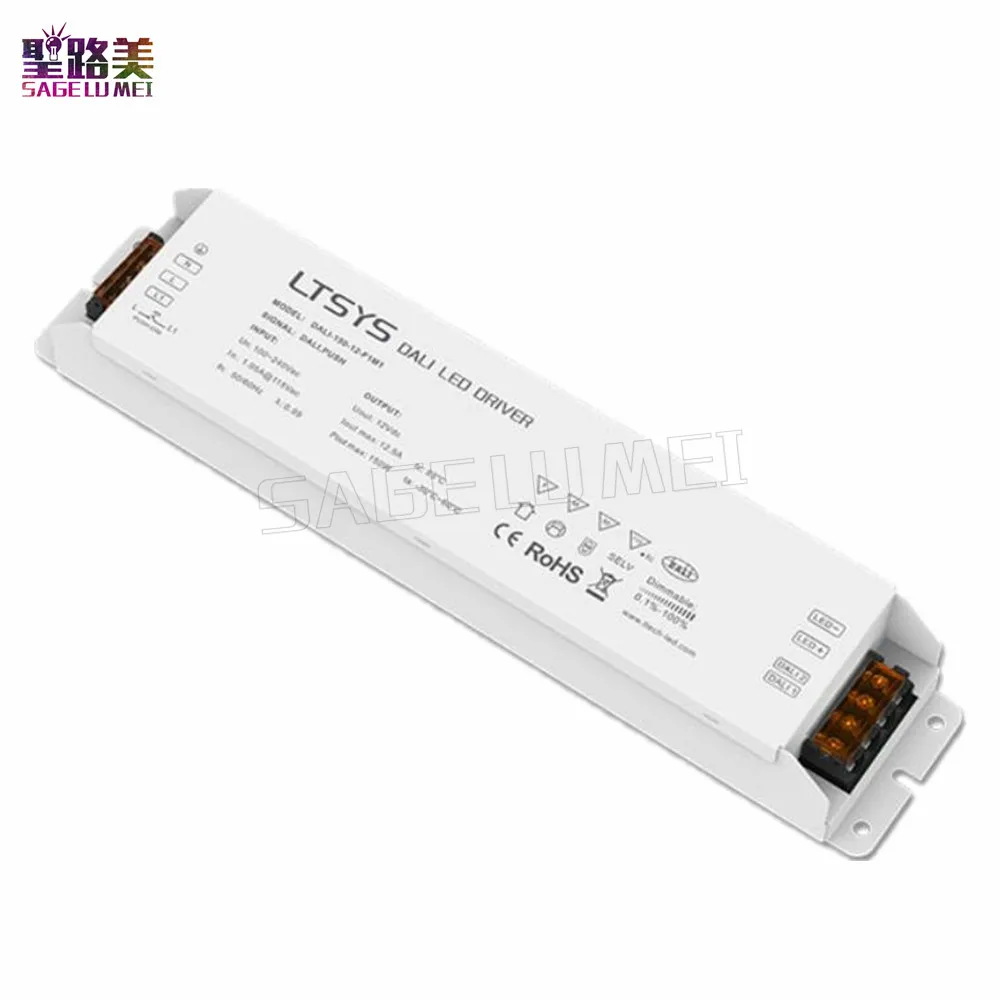 

DALI-150-12-F1M1 DALI Led Dimming Driver AC100-240V input DC 12V 12.5A 150W output DALI Push button Dimmer Free shipping