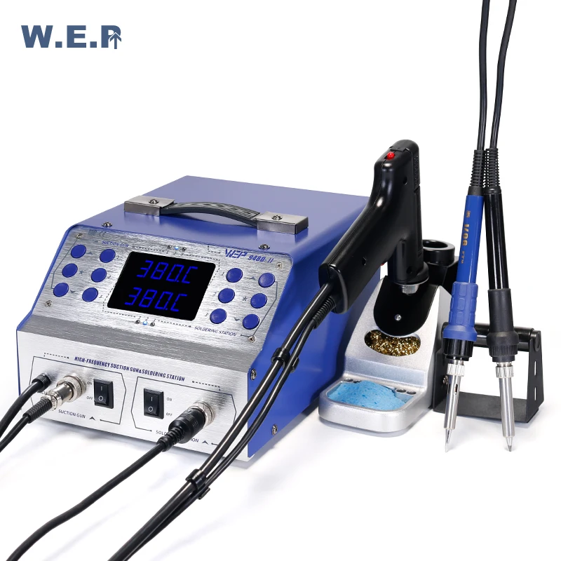 WEP 948D-II High Frequency Rework Station Tin Gun Sodering Iron 3 in 1 Intelligent Desoldering Soldering Station WEP 948D-II High Frequency Rework Station Tin Gun Sodering Iron 3 in 1 Intelligent Desoldering Soldering Station