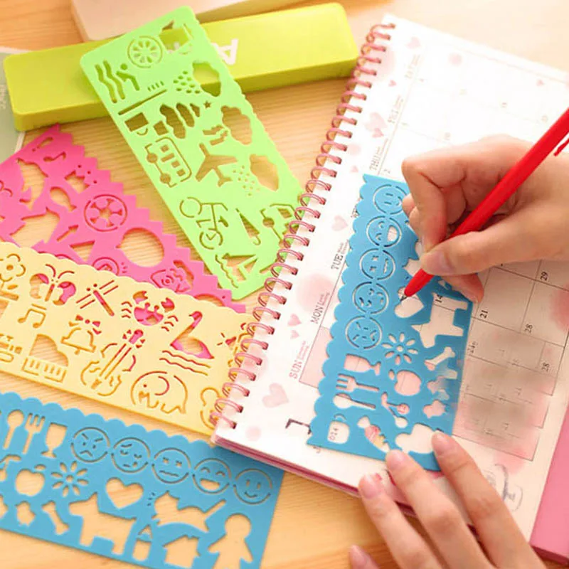 

4 Pcs/Set Geometric Ruler Drawing Creative Diy Toys for Kids Learning Animal Drafting Tool Stationery for Students Kids Toy Gift