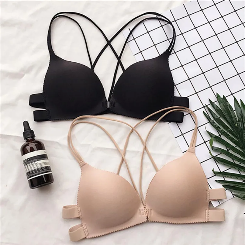Lingerie Women Sexy Wireless Bra Top Vest Breathable Chest Pad Wearing Sports Underwear Soutien gorge Bras For Women 30OC170