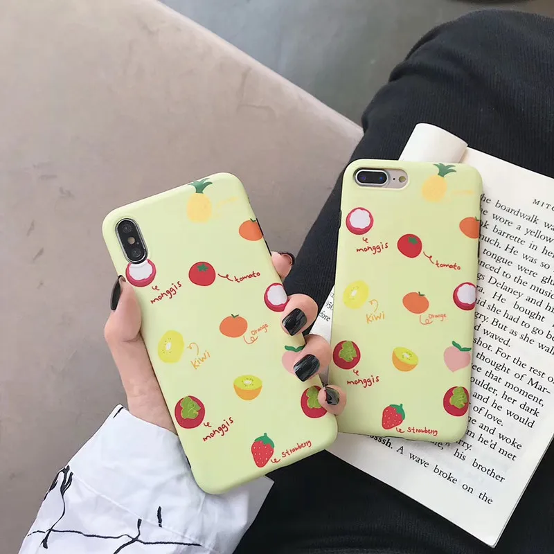 

BONVAN For iPhone X XR XS Max Case soft Cute Summer fruit Protection Back Funda For iPhone 6 6s 7 8 Plus Phone Cover Coque