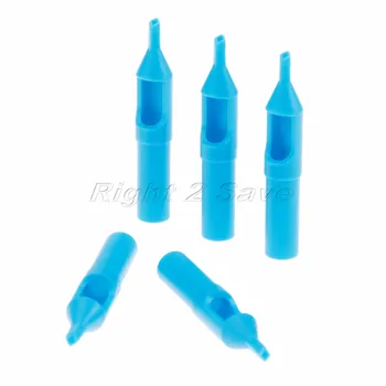 

50pcs Tattoo Needle Tips Mixed Plastic sterilized Disposable needles Caps Nozzles Tubes Blue DT/VT Mouth 3DT 5DT 7DT 9DT 11DT