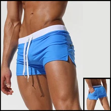 Современный Для мужчин пикантные пляжные Брюки для девочек Шорты для женщин в полоску боксер Одежда заплыва Мужские Шорты для купания Купальники для малышек одежда Пляжные шорты с задний карман
