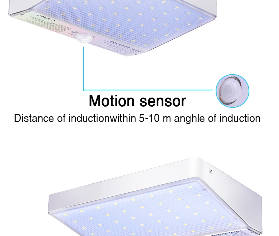 Solar ao ar Sensor de Movimento Led à Prova Jardim Livre Dwaterproof Água Lâmpada Iluminação Solares Exterior Painel Energia Spotlight 48 Led Luz 12 solar light outdoor motion