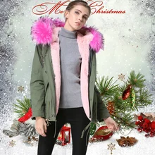 Модные ярко-розовый цвет воротник миссис меха caot, детские розовые меховые с узором Короткая комбинация yourslef